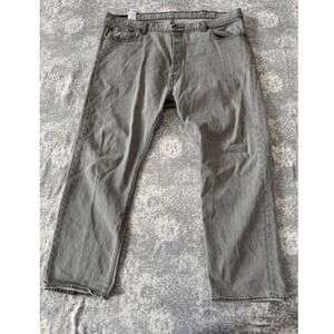Levi Strauss 501 Jeans Mens W42 L30 Gray Wash Button Fly Denim Pants
